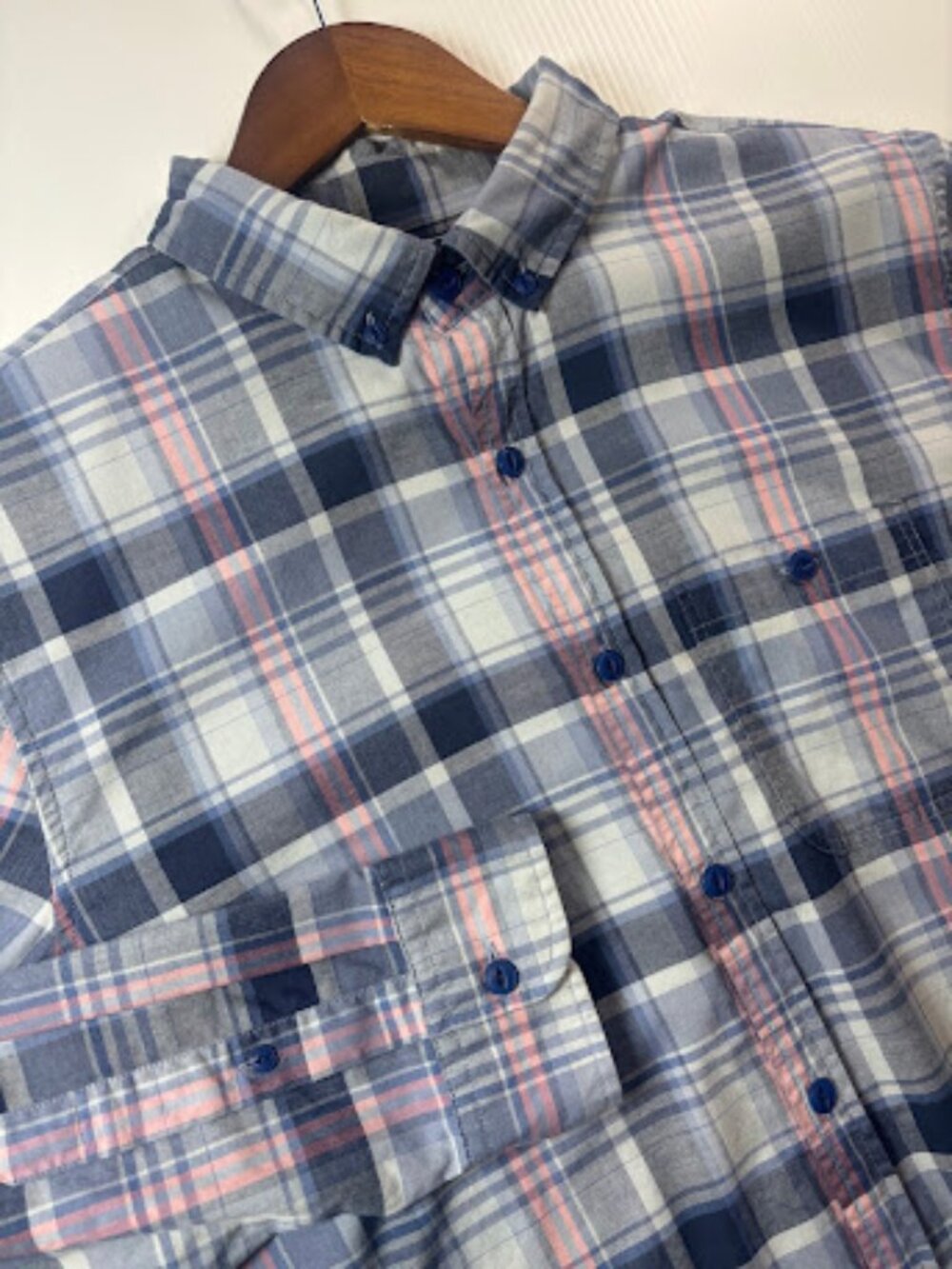 Vineyard Vines Slim Longshore Shirt Men L Plaid Button Down Long Sleeve Blue